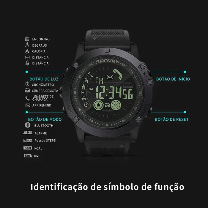 Relógio SmartWatch Militar Masculino T-Watch + Frete Grátis Apenas Hoje 🔥.